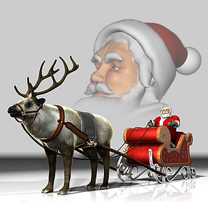 maya reindeer sleigh santa claus
