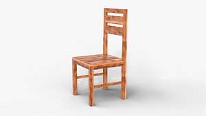 Detailed Wooden Chair 3D Asset - Realistic Furniture Model for Blender Unity  Unreal Engine