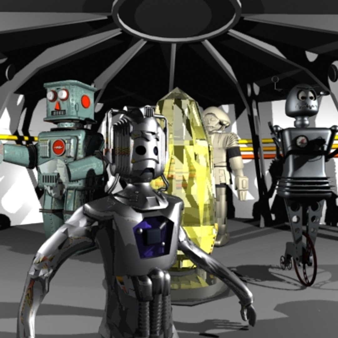 3ds Max Sci-fi Scene Robots