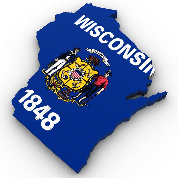 modelo 3d Mapa Politico de Wisconsin - TurboSquid 1302756