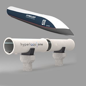 3D model hyperloop train tube