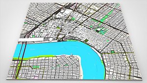 3D Cityscape New Orleans Louisiana USA model