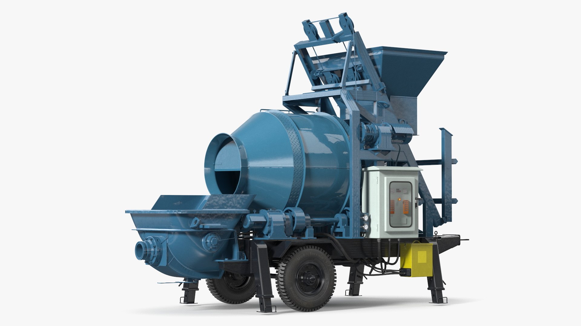 3D Cement Pump Mixer With Electric Engine TurboSquid 2300547