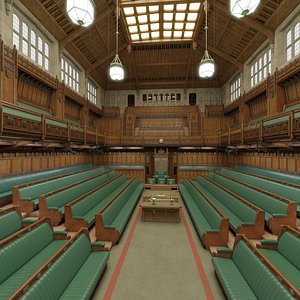 3D House of Commons Chamber PBR
