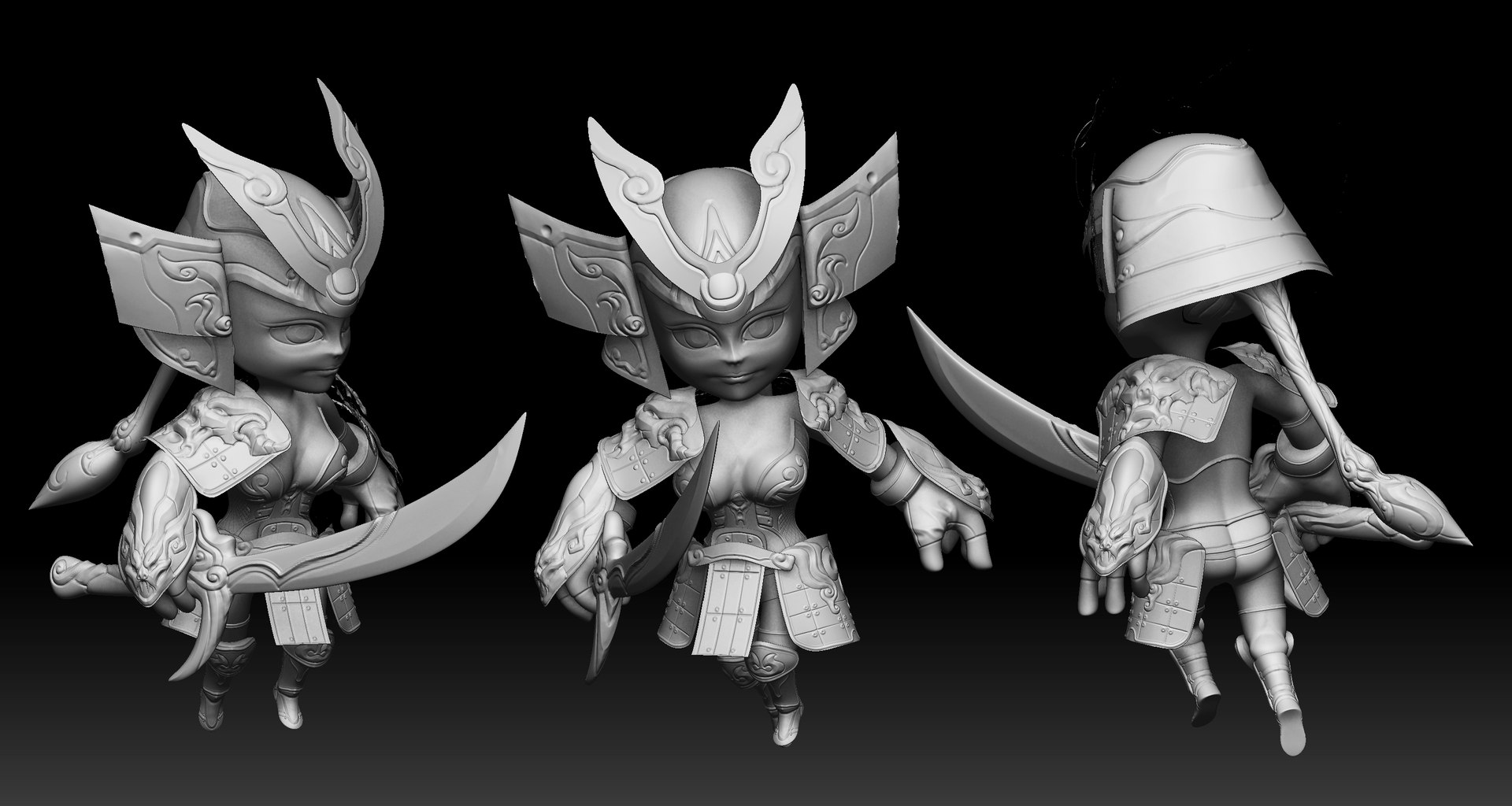 3D Chibi Samurai Model - TurboSquid 1167133