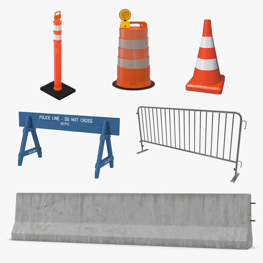 Road Barriers 3D Models Collection 3 3D model preview