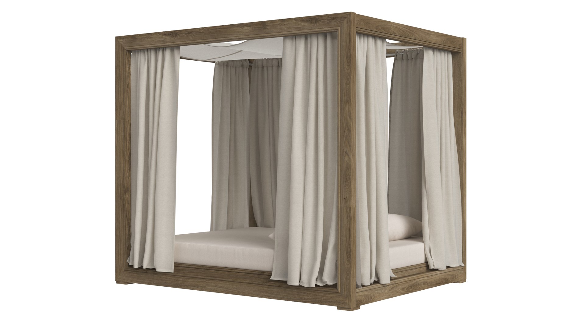 3D Restoration Hardware Costa Teak Canopy Daybed - TurboSquid 2164192