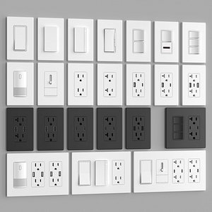ELEGRP US wall switches sockets decorator plates 3D model