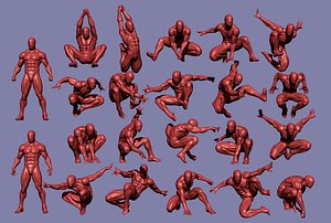 22 Spider man full body poses 3D model