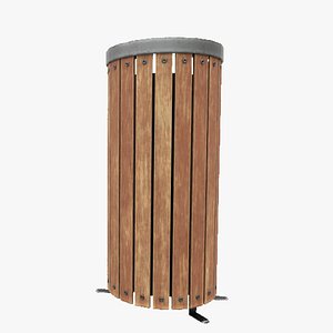 Modern Timber Street Bin Vol 08 - 4K Textures Game-Ready PBR