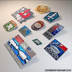 russian space propaganda pins 3d blend