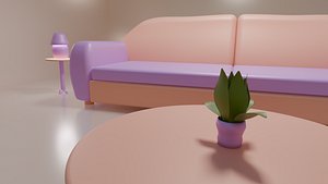 Pastel Harmony Living-room 3D model