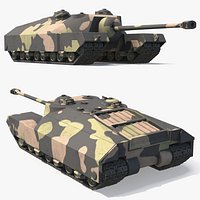 Twin-Track Gun Platform Tank Forest Camo Simplified