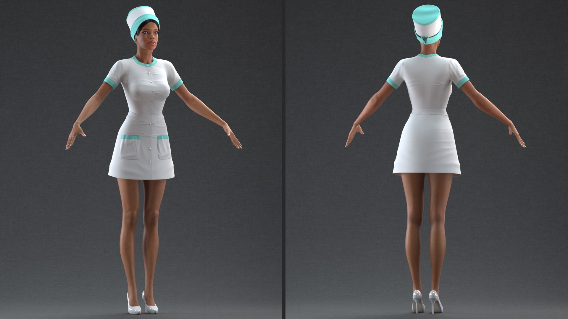 light skin black nurse 3D model https://p.turbosquid.com/ts-thumb/sE/3dyXqr/64GAgRAd/lightskinblacknurserigged3dmodel010/jpg/1606546560/1920x1080/fit_q87/8d314f430e45c6a230f86743883ccdabe434d39d/lightskinblacknurserigged3dmodel010.jpg