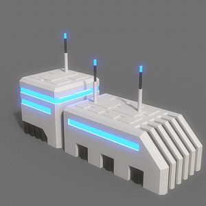 PBR Sci-Fi Building A07 3D model
