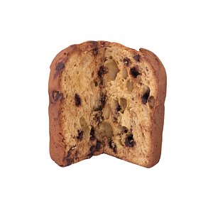 3D Christmas Sliced Panettone model