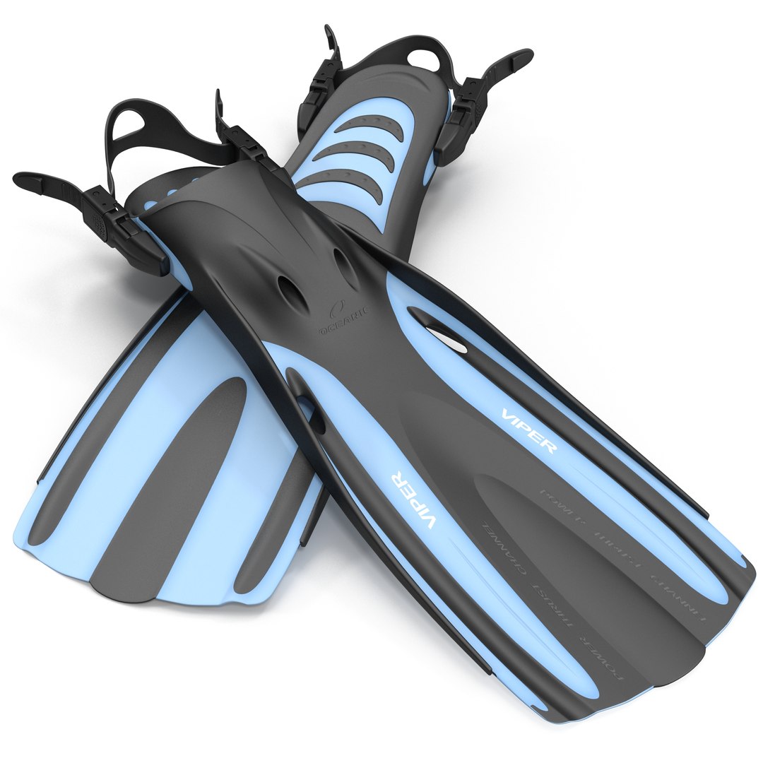 Oceanic Viper Fins Blue 2 3D model preview