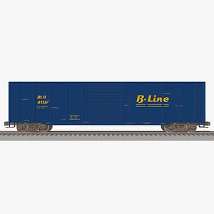 3D Freight Train Car - Box Car