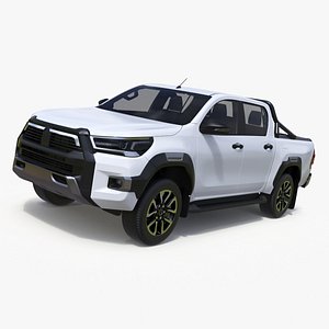 3D Pickup Truck Simplified White