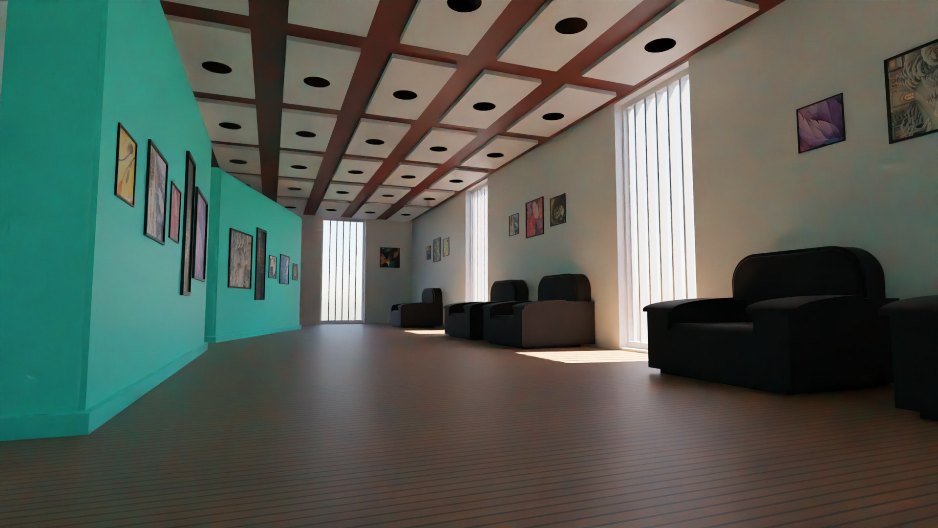 Art Gallery 3D Model - TurboSquid 2157915 - Interior Design For Art Galleries With 3D Texture