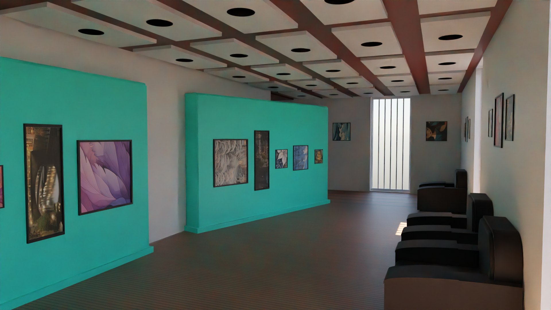 Art Gallery 3D Model - TurboSquid 2157915 - Interior Design For Art Galleries With 3D Texture