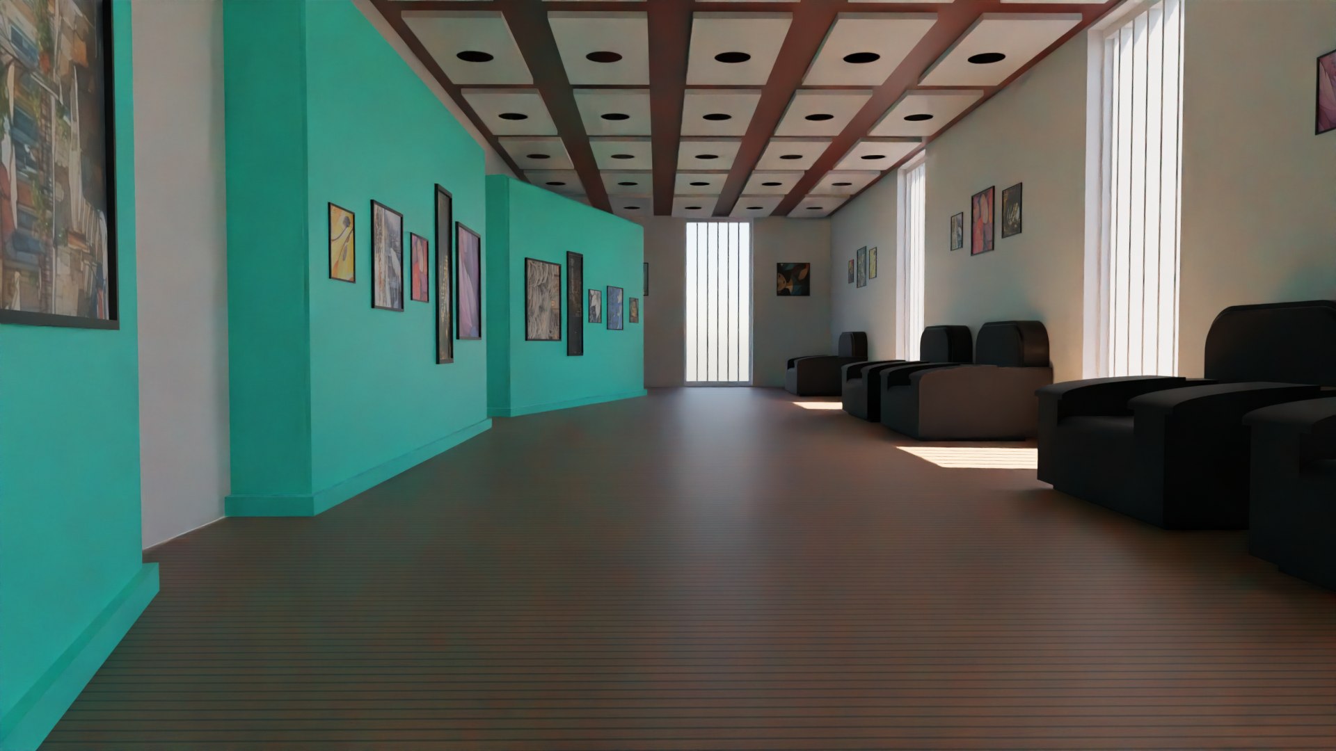 Art Gallery 3D Model - TurboSquid 2157915 - Interior Design For Art Galleries With 3D Texture