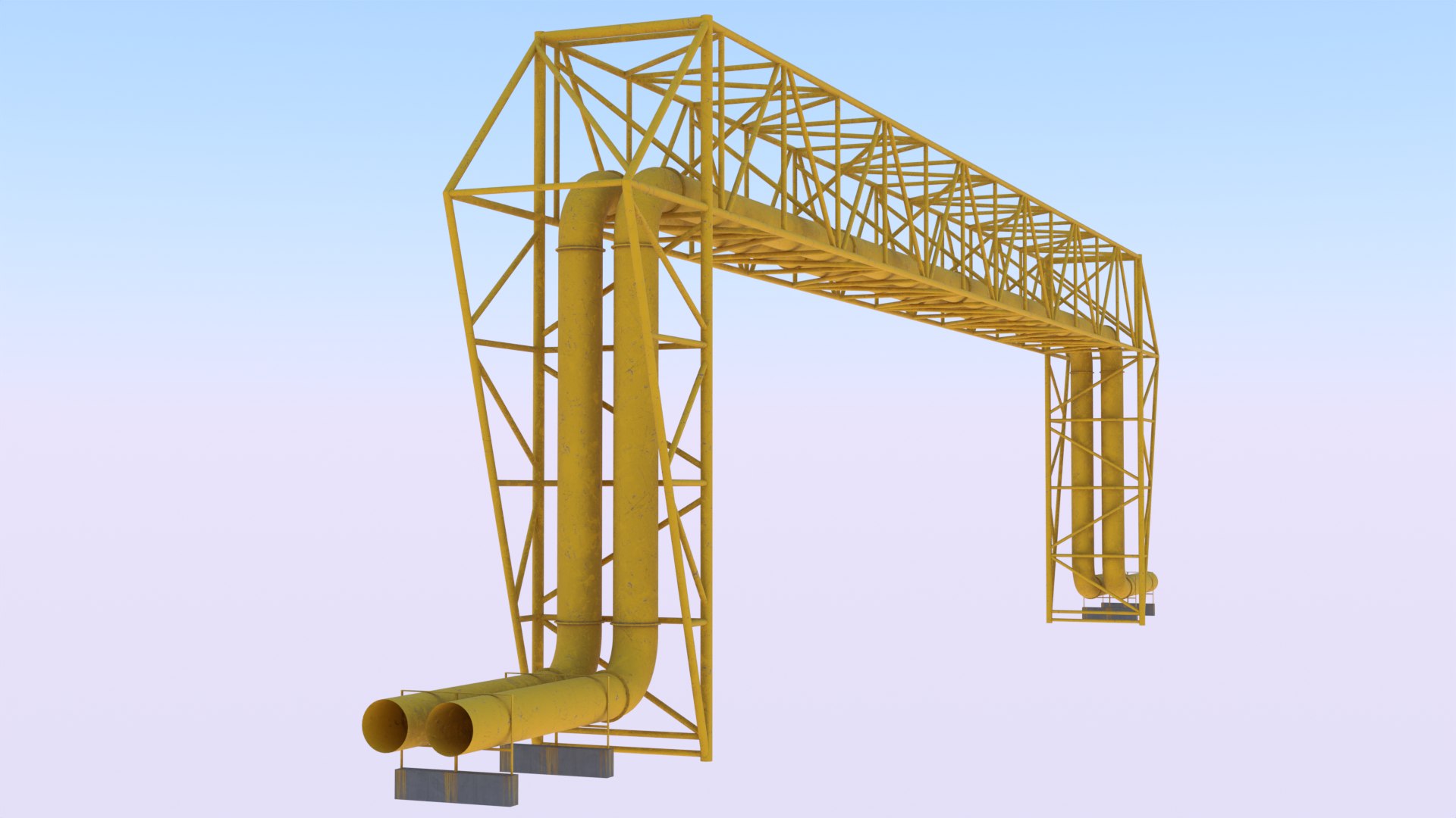 Pipeline Bridge And Water Tower Model - TurboSquid 2249431
