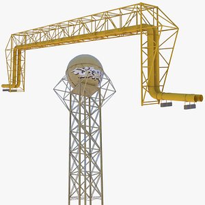 Pipeline bridge and water tower model