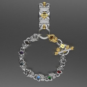 STL file Louis Vuitton bracelet blossom BB charms replicas 3D