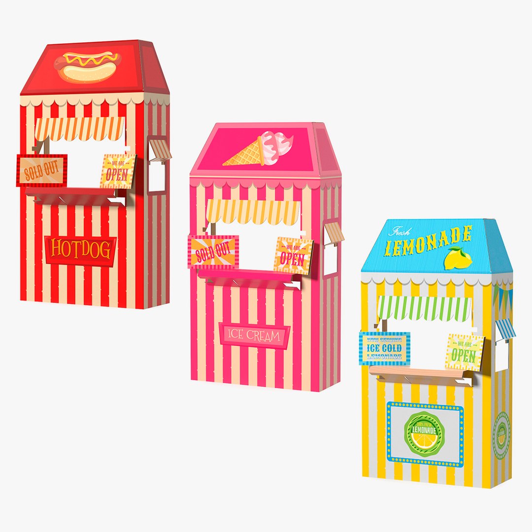 Cardboard Stands Collection 3D model preview