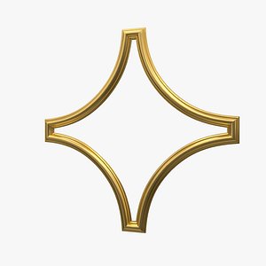 Plaster Decorative Bow DS242 3D model