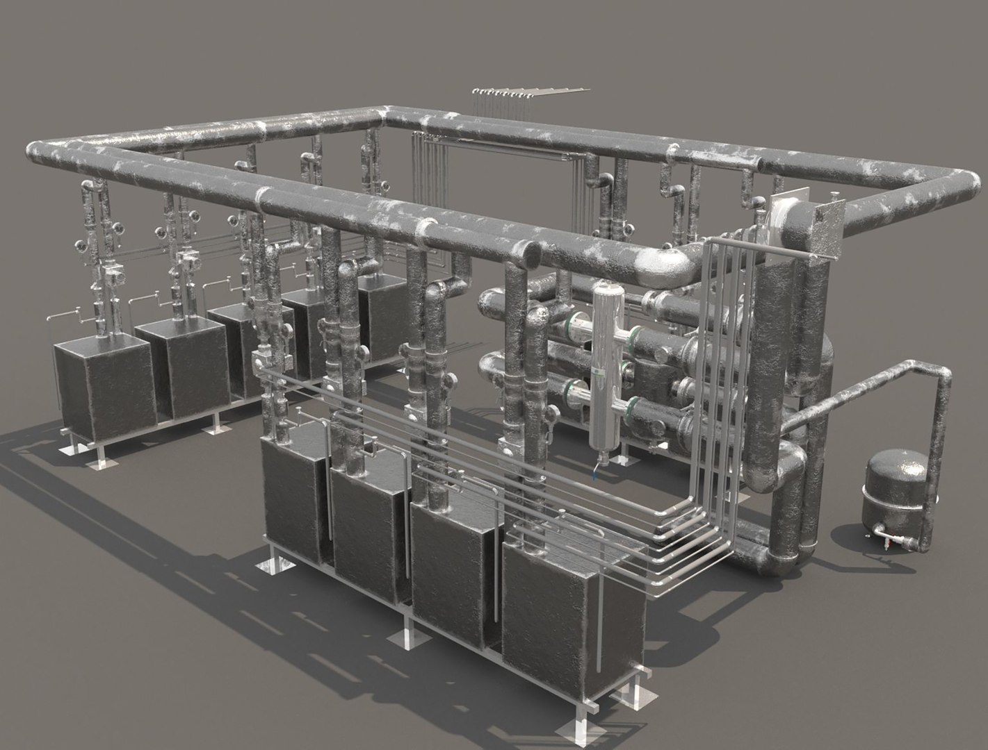 3D industrial boiler room model - TurboSquid 1545839