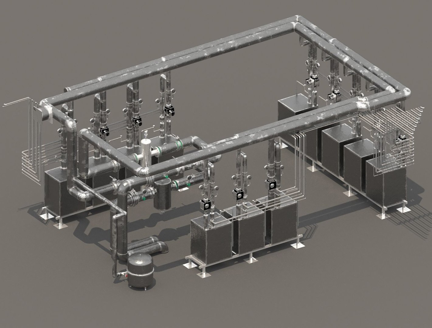 3D industrial boiler room model - TurboSquid 1545839