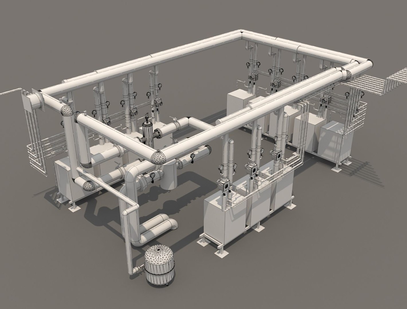 3D industrial boiler room model - TurboSquid 1545839