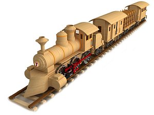 Wooden train composition