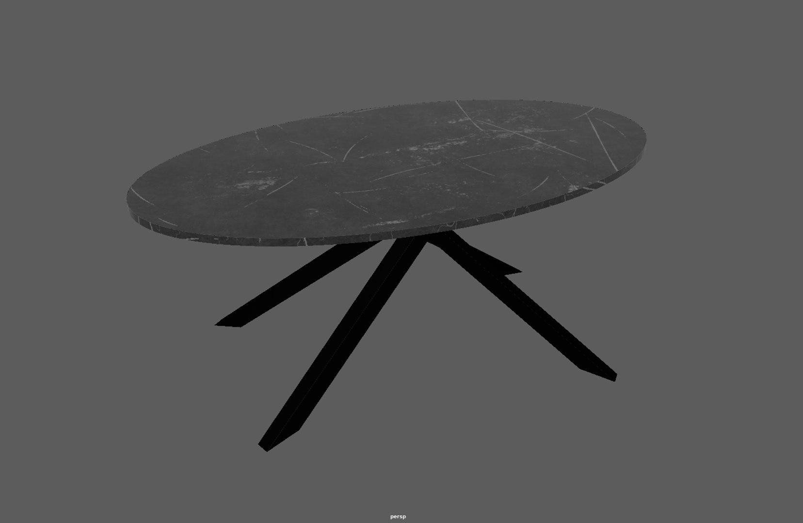 3D Marble Top Oval Dining Table Model - TurboSquid 2291453