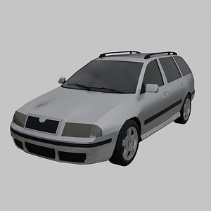 skoda octavia combi low poly model