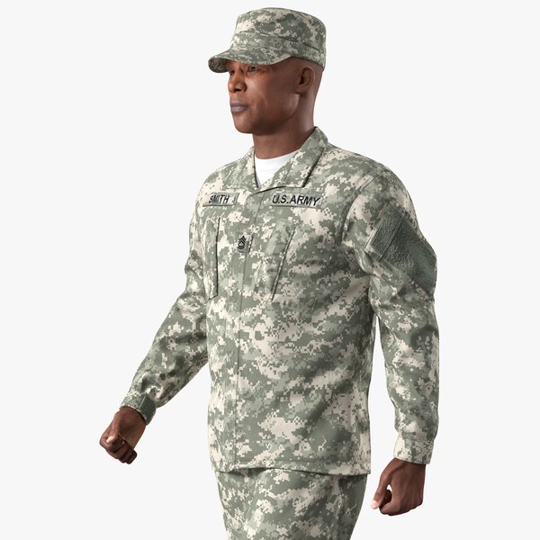 3D model army soldier marching pose
