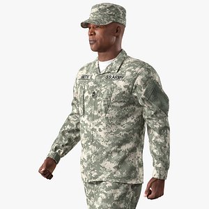 US Army Soldier Marching Pose 3D Model