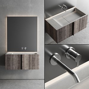 vanity paral unit washbasin 3D model