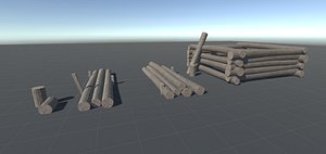 wooden logs 3D model