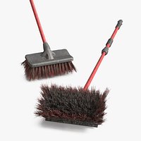 Telescopic Water-Fed Cleaning Brush Red Dirty
