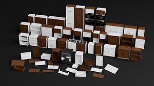 3D Modular Kitchen Cabinet Pack