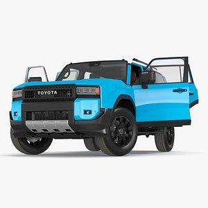 Toyota Land Cruiser 2024 Blue Color Rigged for Cinema 4D model