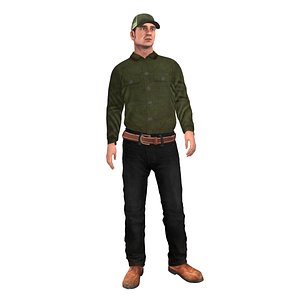 Worker F2 LOD3 Rigged