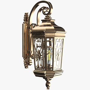 Detailed Street Light Bronze 3D