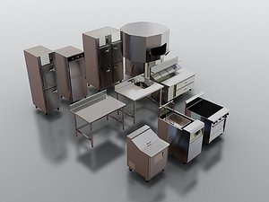 3d model commercial kitchen oven