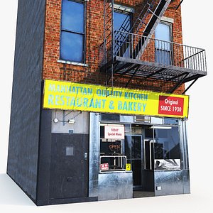 Building Restaurant Bakery Showcase 3D model