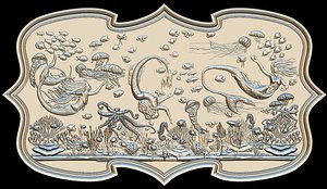 3D aquatic mermaid theme panno