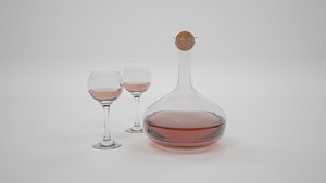 Carafe with glasses / Decanter wine